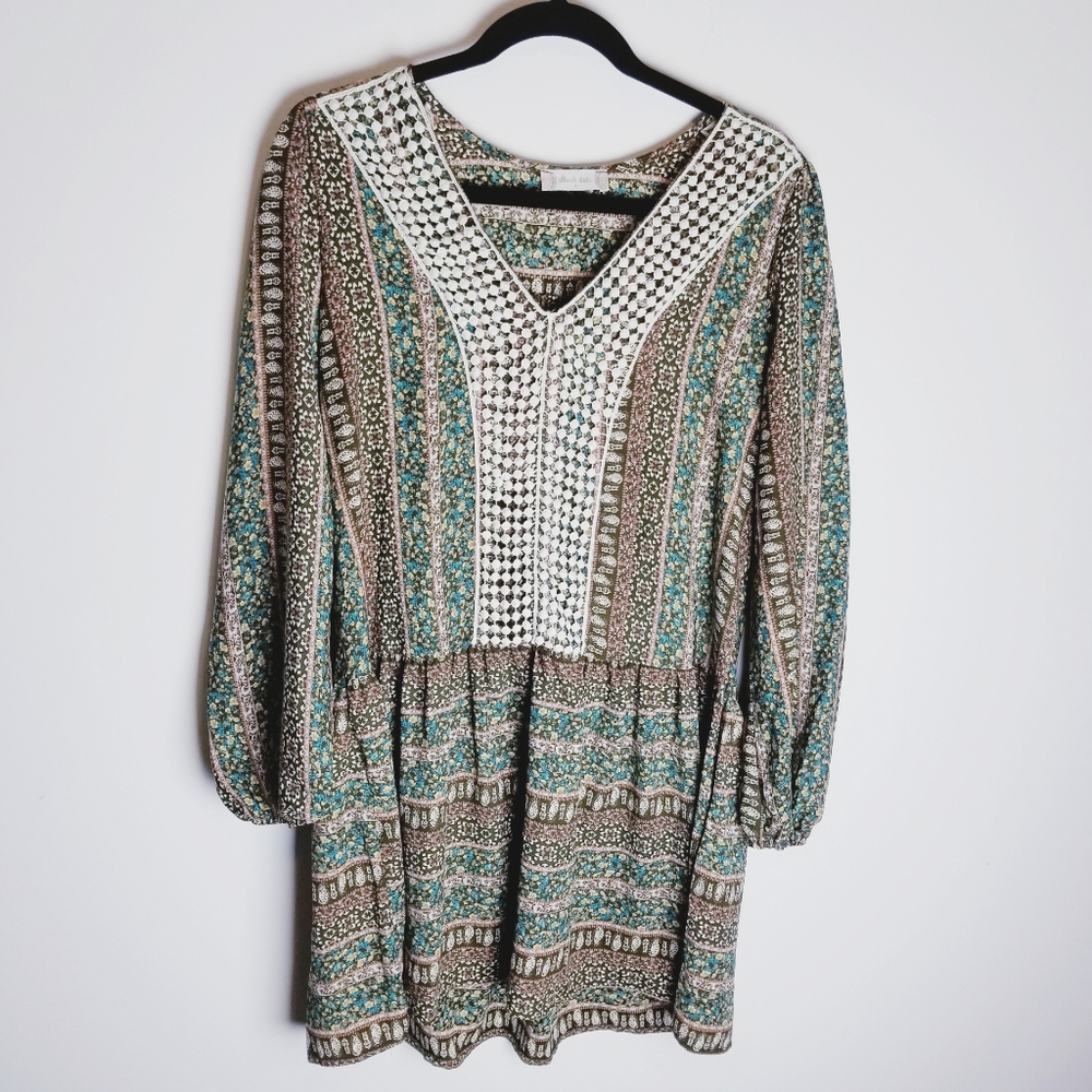 Altar'd State boho crochet mini dress tunic small